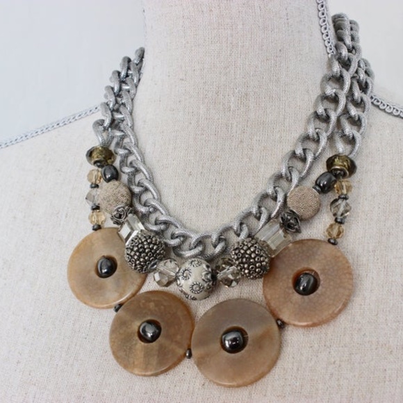 Agate Silver Chain Necklace - Picture 4 of 6